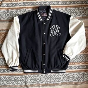 Black & White Varsity Bomber Jacket